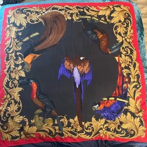 Gianfranco Ferre Sheer Scarf Bird Pattern